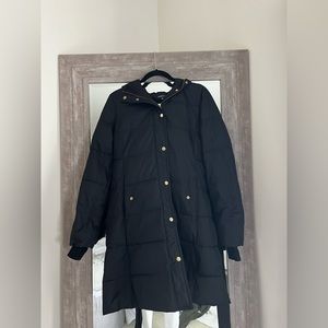 J Crew Mercantile Black Trench Coat size Medium